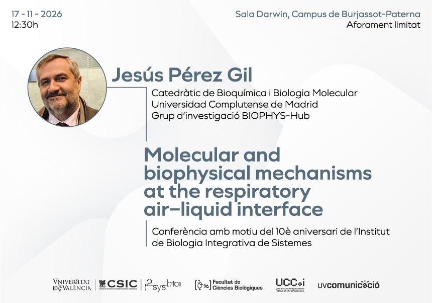 Conferència de Jesús Pérez Gil ‘Molecular And Biophysical Mechanisms At The Respiratory Air-Liquid’